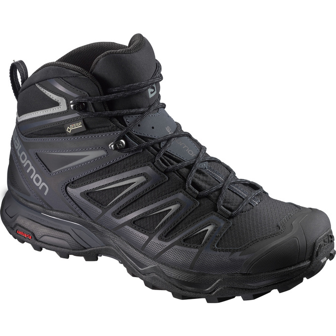 Salomon Singapore Mens Hiking Shoes - X ULTRA 3 WIDE MID GTX® Black | 90481-UGRY